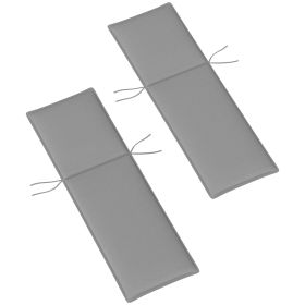 Foldable Chaise Lounge Cushion Set of 2, Outdoor Lounge Chair Cushion Set, UPF50+ 200gsm Fabric, 76" x 23", Gray