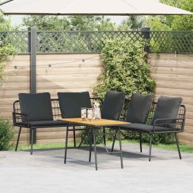 Garden Sofa Set 2 pcs Black Poly Rattan