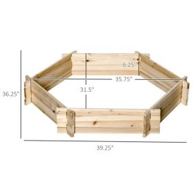 Screwless Raised Garden Bed, Hexagon Planter Box DIY Herb Garden (Option: Natural)