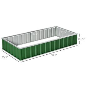 Raised Garden Bed, Galvanized Metal Planter Box For Vegetables Flowers Herbs, Green (Option: Green)