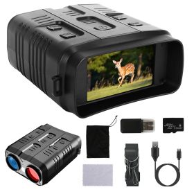 1Pc Night Vision Goggles 4K Full-Color Binoculars 10X Zoom With 2624ft Viewing Range 3in Screen 64G MMC Card WIFI APP Control Save Photo And Vide (Option: Black)