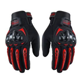 Racing Motorcycle Motorbike Motocross Riding Dirt Bike Full Finger Sports Gloves (Color: Red, size: XL)